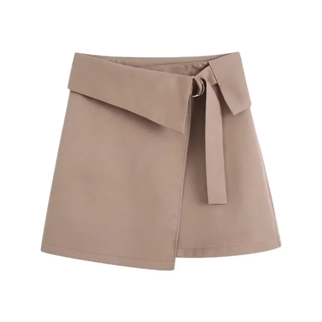 Women's New Style Elegant And Irregular High Waist Skirt Khaki - Shop at LoveMi