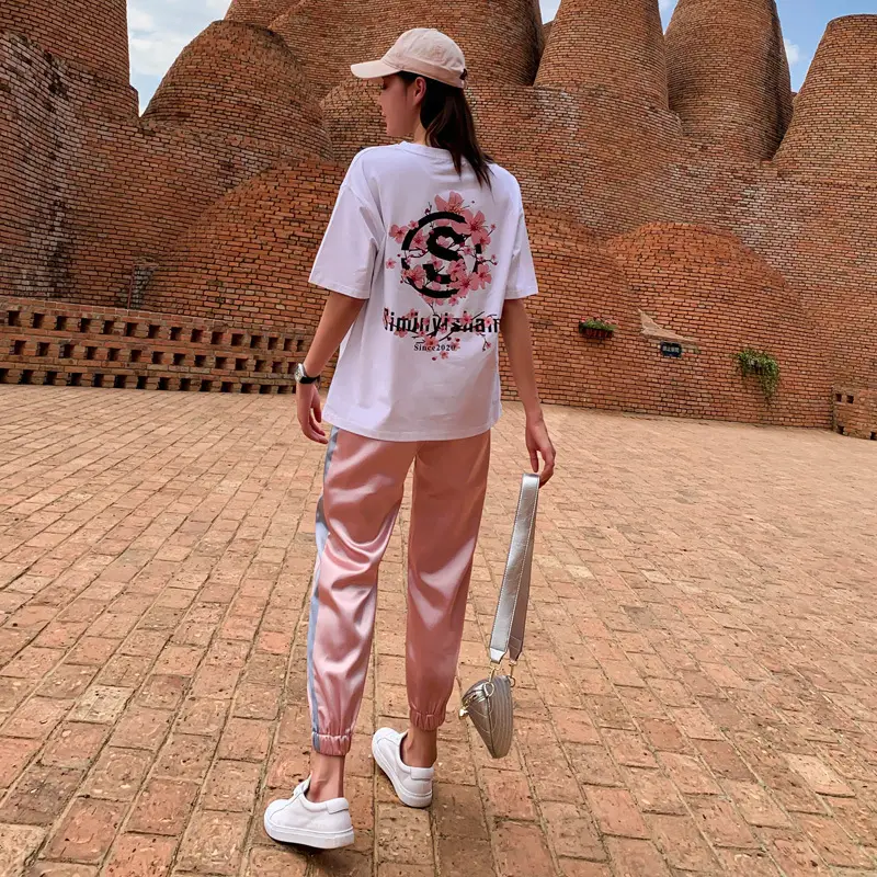 Summer New Sports Casual Suit Women's Fashion Trendy Loose Fashionable Stylish Short Sleeve Two-piece Pants