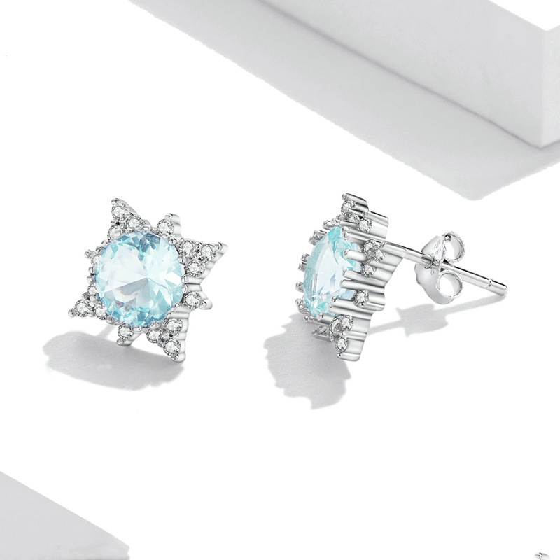 Platinum-plated Shining Star Earrings Female Niche Design High Sense