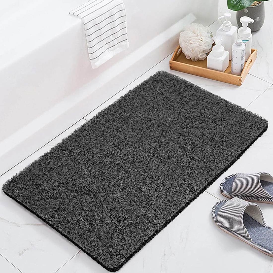 Loofah Shower Mat For Inside Non-Slip Anti Mould PVC Bath Quick Dry — image 2
