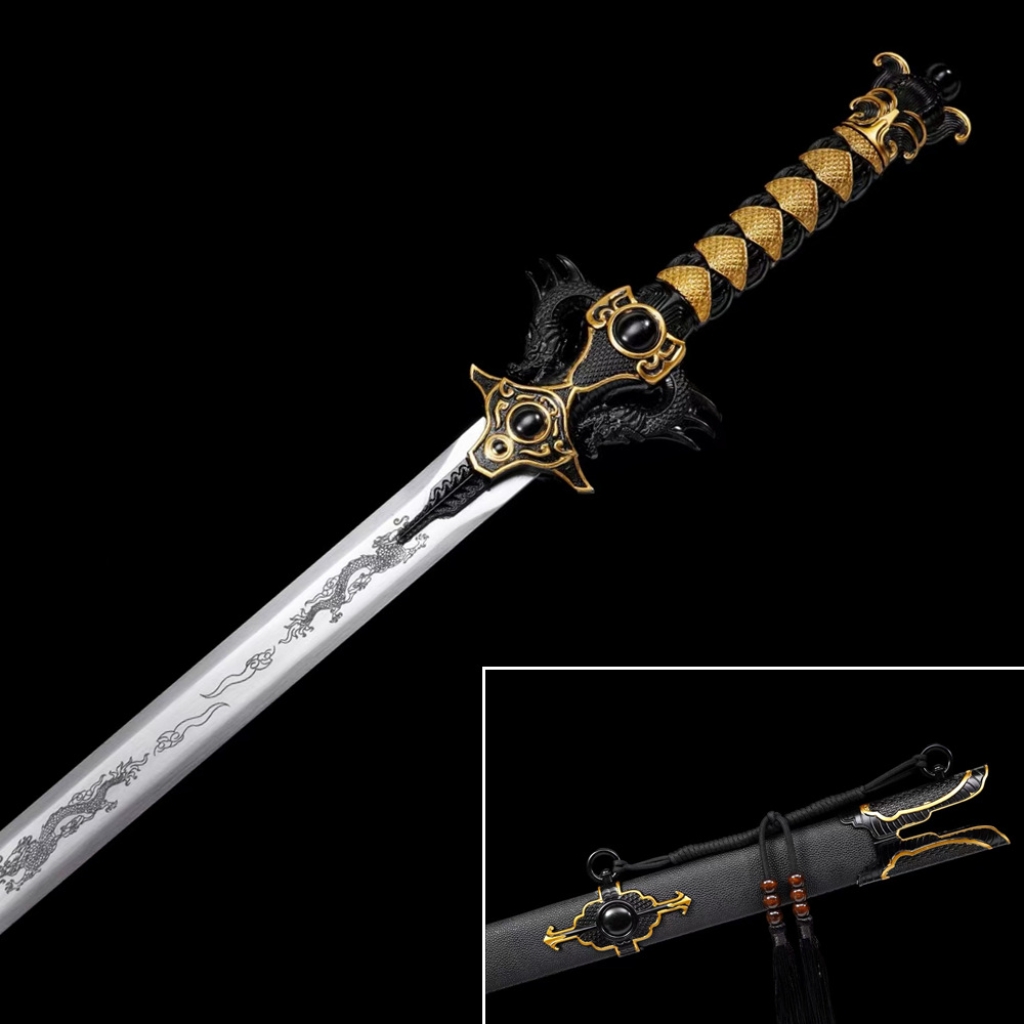 Integrated High Manganese Steel Battle Sword  Unsharpened Cold Weapon For Film TV, Decoration
