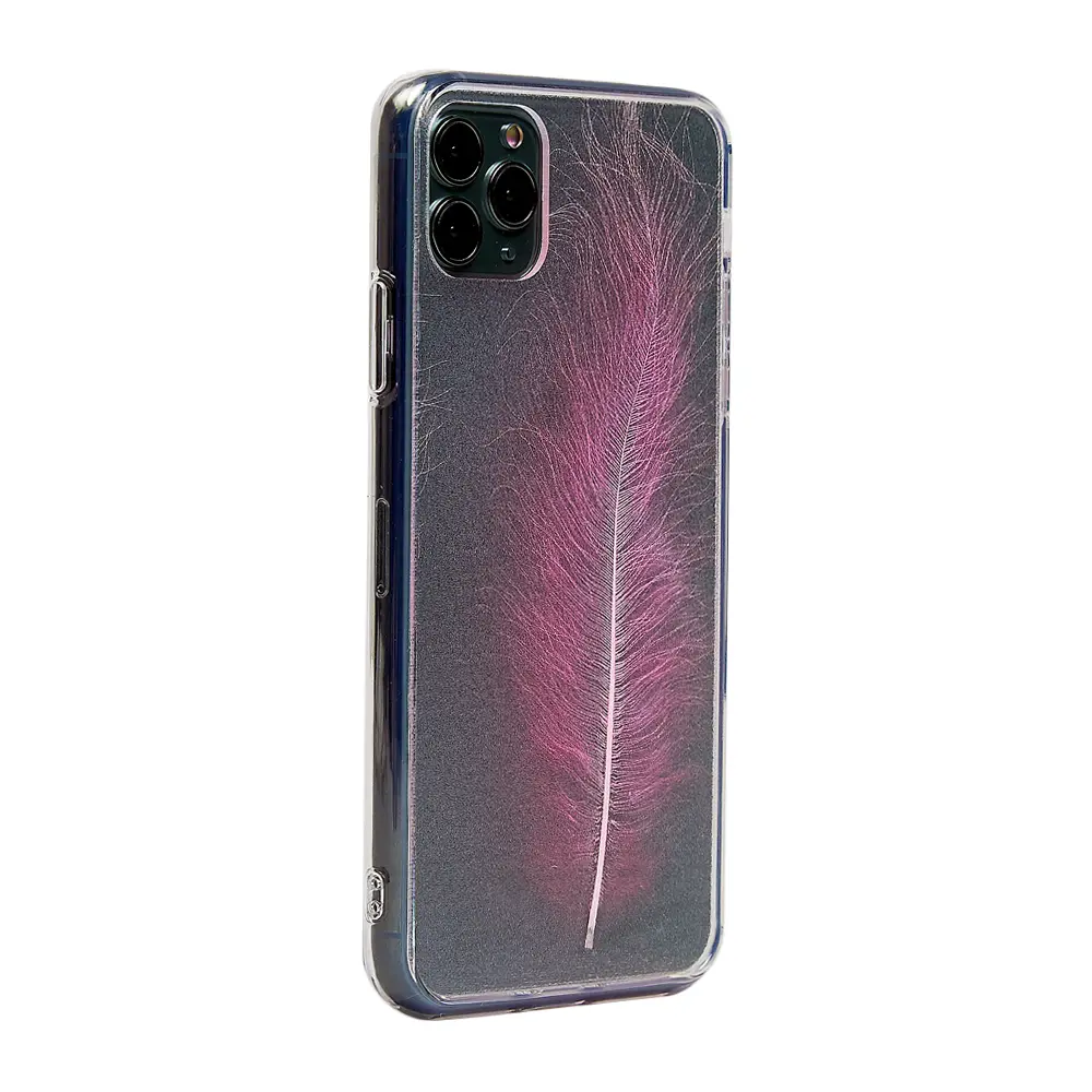 Transparent Ins Wind Solid Color Feather Men's And Women's Mobile Phone Case