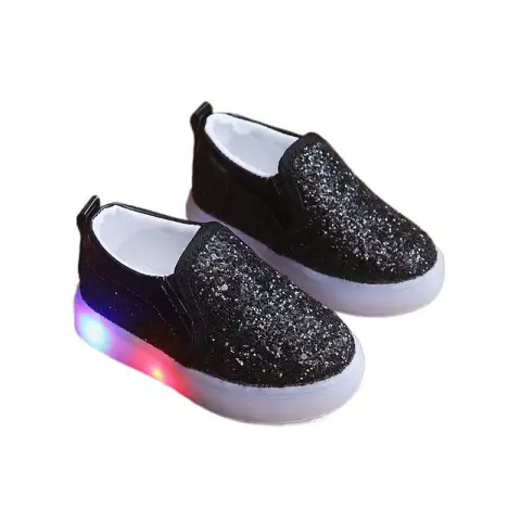 Kids Led Sneakers Lighted Baby Toddler Sequin Girl Light