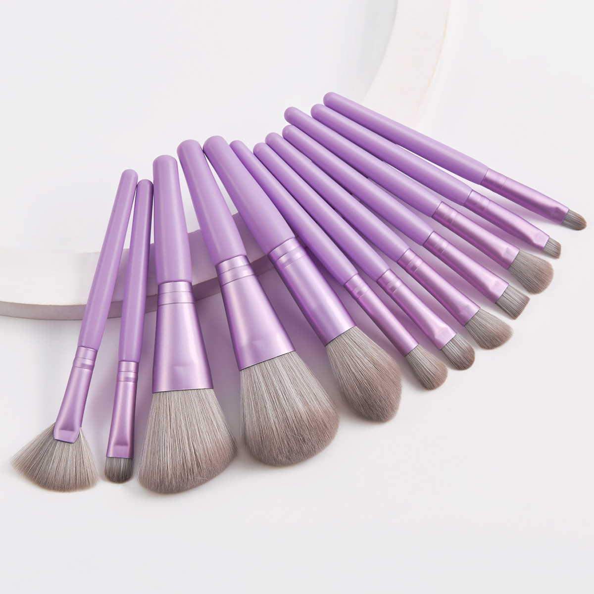 Set Of 12 Portable Makeup Brushes Purple - Shop at LoveMi