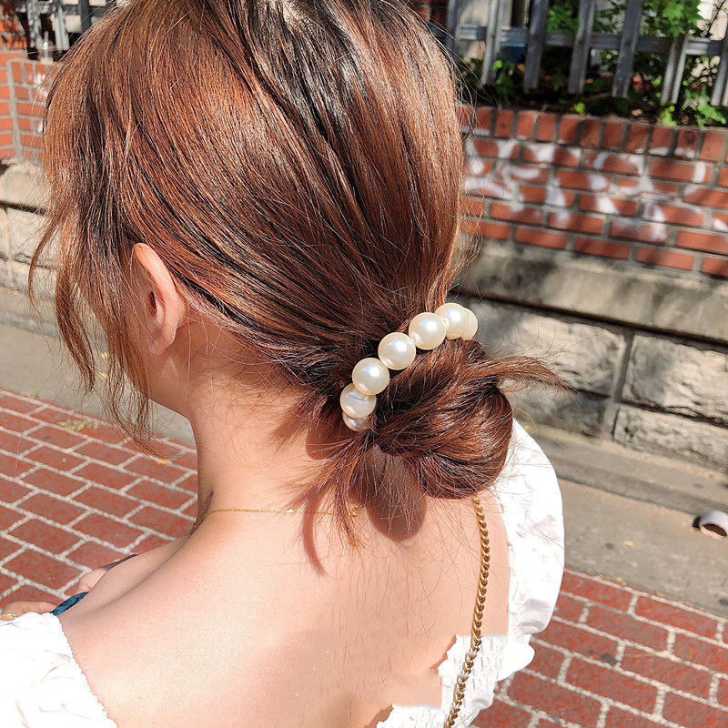 Two-purpose Big Pearl Hair Band And Ponytail