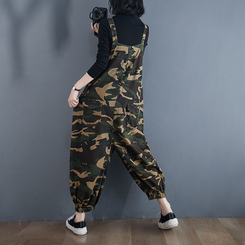 Women's Loose Camouflage Harem Overalls
