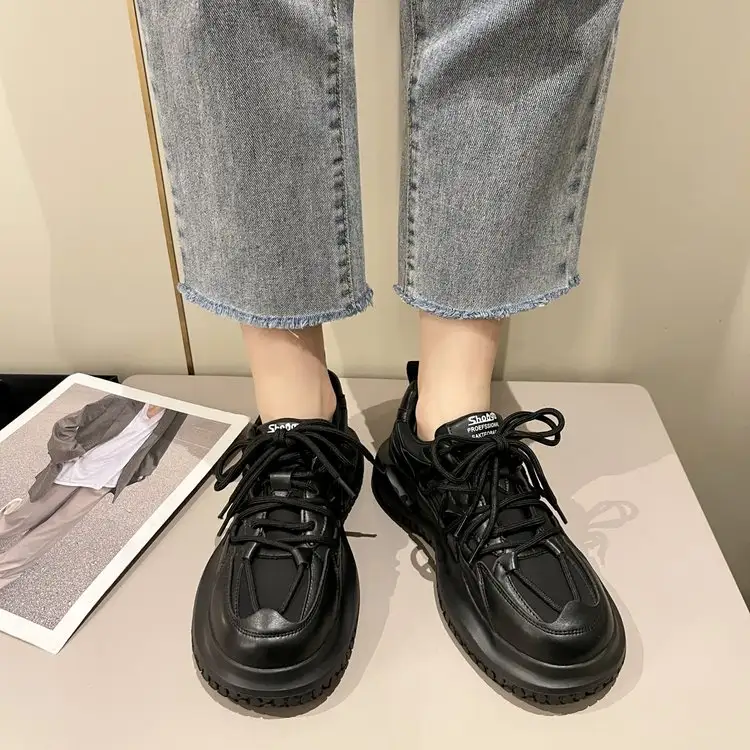 Women's Thick Sole Height Increasing Dad Shoes Ins Trendy Retro New Arrival Autumn Versatile Lightweight Sneakers For Students