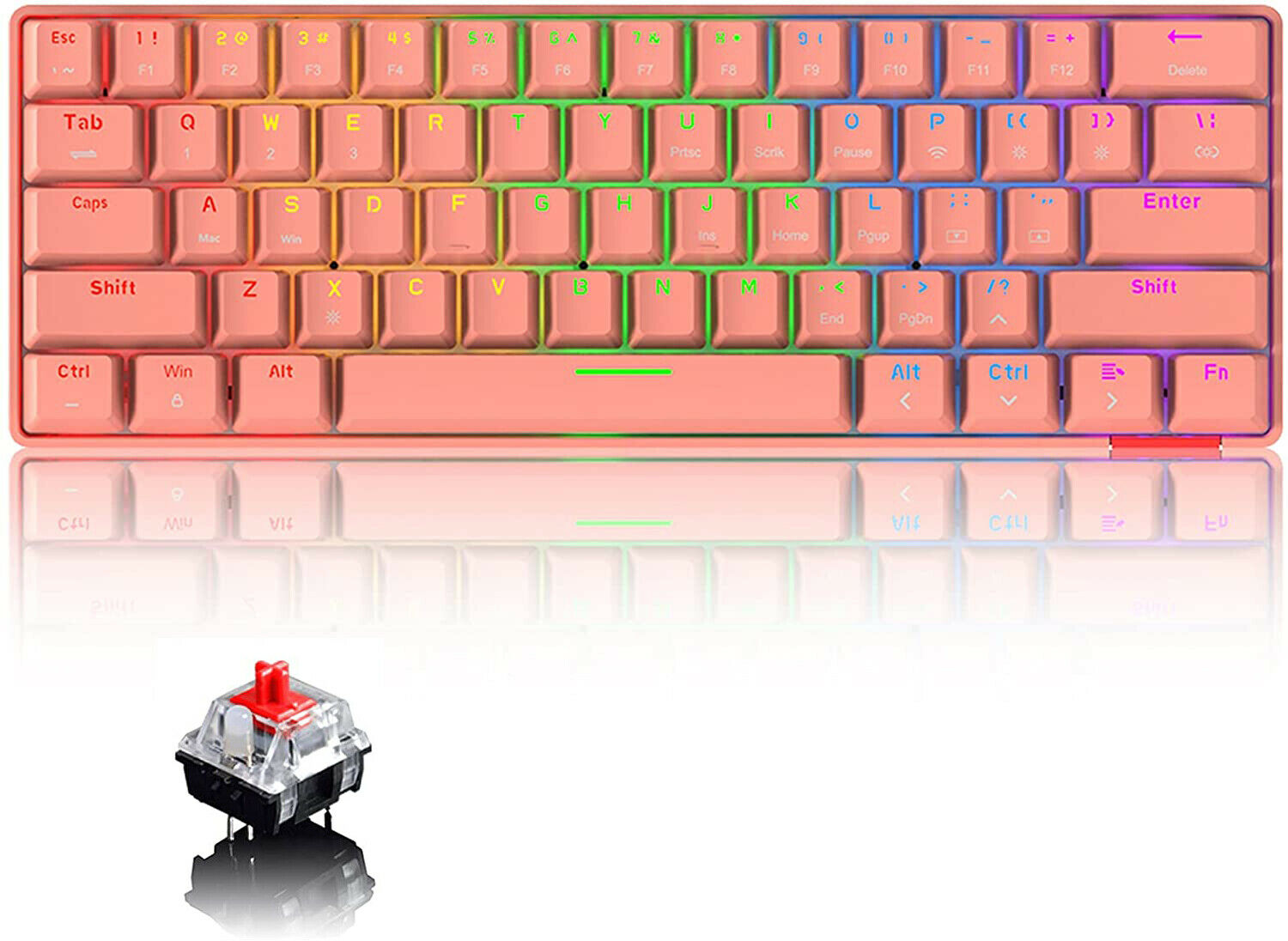 USB Bluetooth Wireless Gaming Keyboard RGB Backlight Mechanical Compact Keypad,The Main Color Of The Product Is Available For Sale. 3