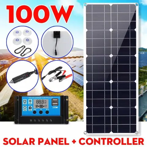 30W 18V Semi-flexible Solar Panel Outdoor Charging USB Phone