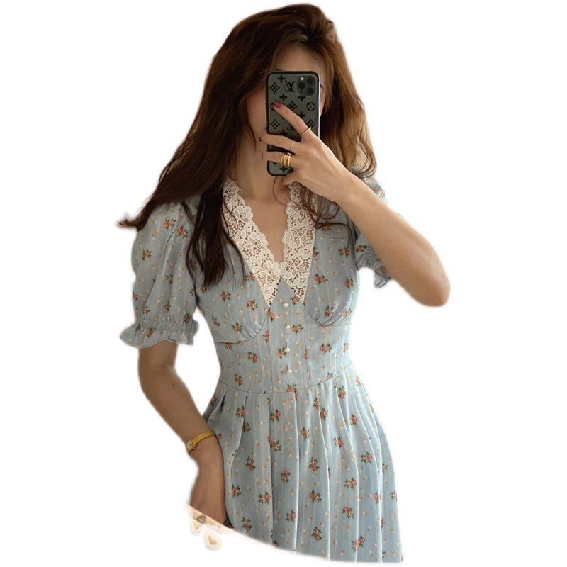 Floral Puff-Sleeve Long Dress, picture 5 of 7