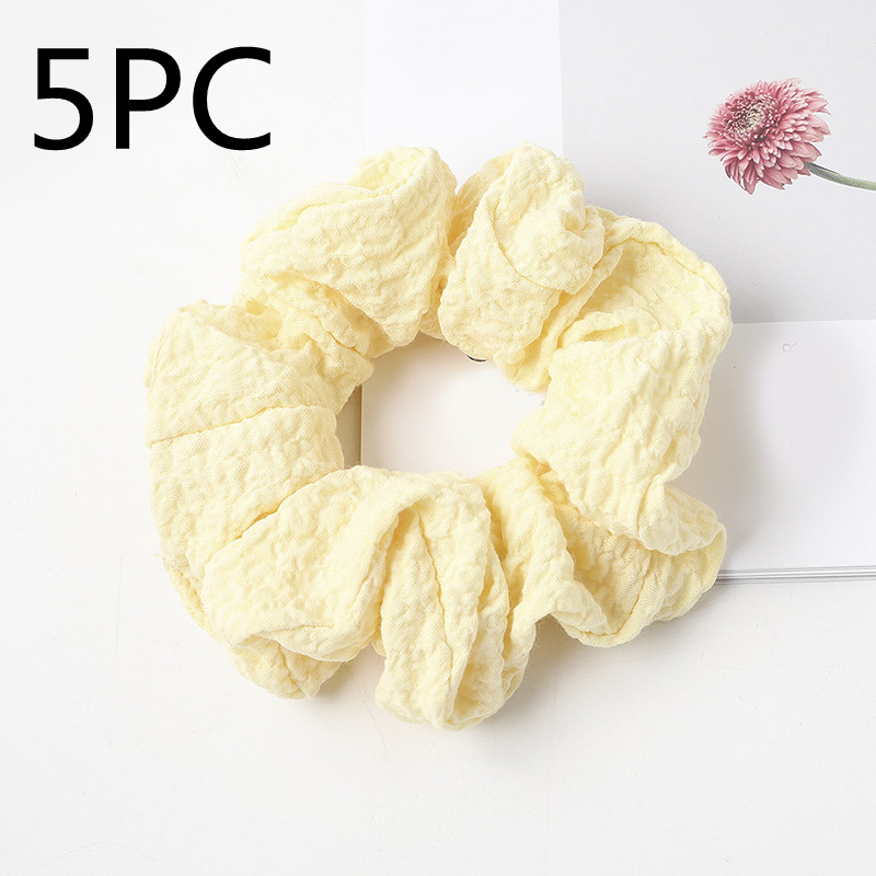 Puff large intestine hair circle fabric in Pale yellow 5PC