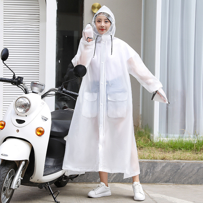 Raincoat Women's Long Electric Bike Full Body White - Shop at LoveMi