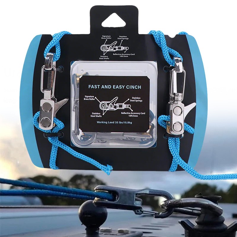 Non-Slip Rope W Roller Tensioner Lock Buckle Tie Down Cargo Tightening — image 5
