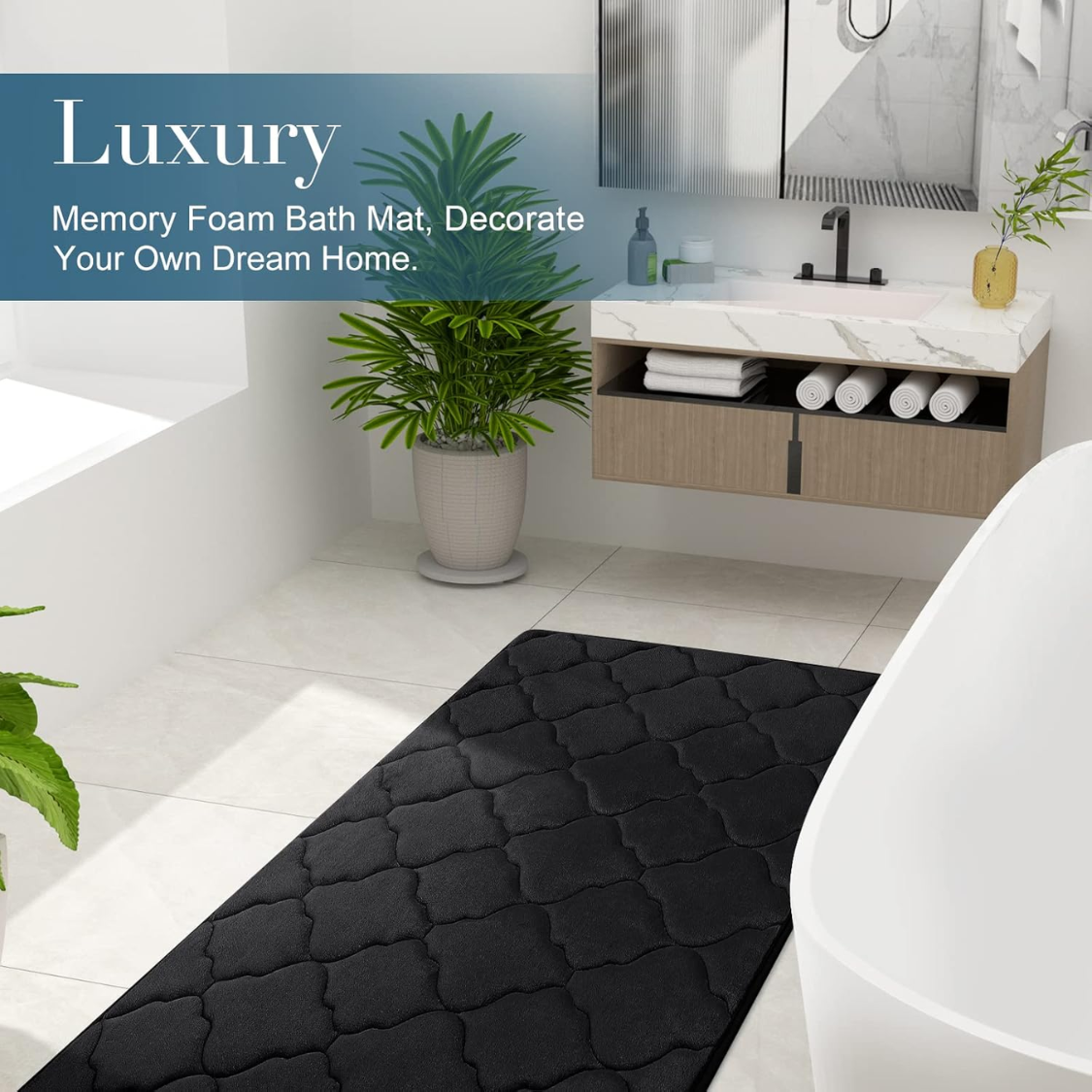 Memory Foam Bath Mat Rug ,Ultra Soft And Absorbent Bathroom Rugs, Non-Slip, Comfortable, Machine Washable Bath Carpet For Bathroom Floor — foto 5