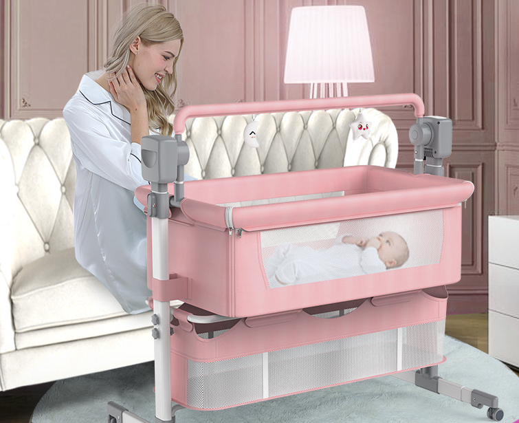 Portable Electric Bassinet - Foldable Baby Bedside Bed for Newborns