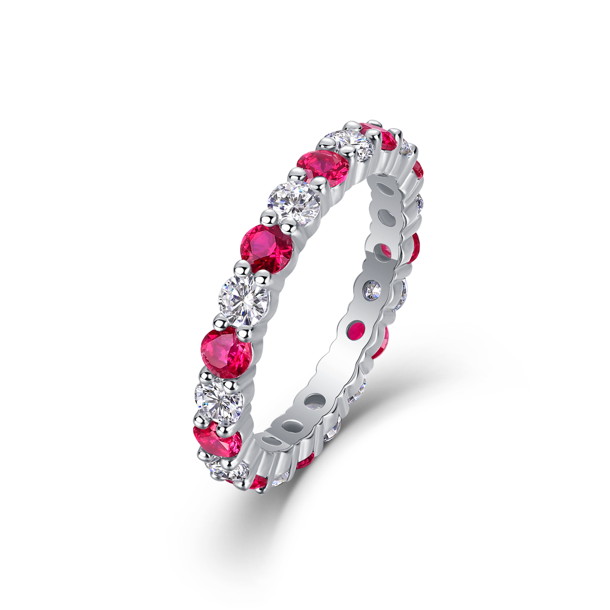 Platinum Plated Sterling Silver Eternity Ring