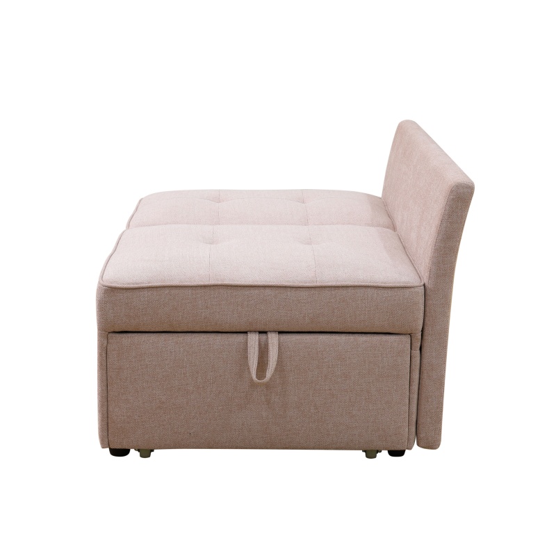 Pickup Only--Pink Sackcloth Living Room Sofabed