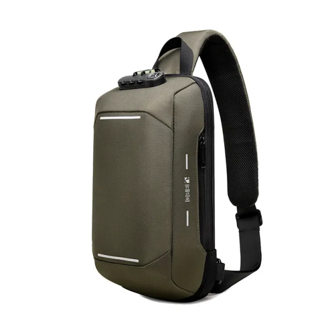 Men's Fashion Casual Multifunctional Waterproof Anti theft Shoulder Bag Green - Shop at LoveMi
