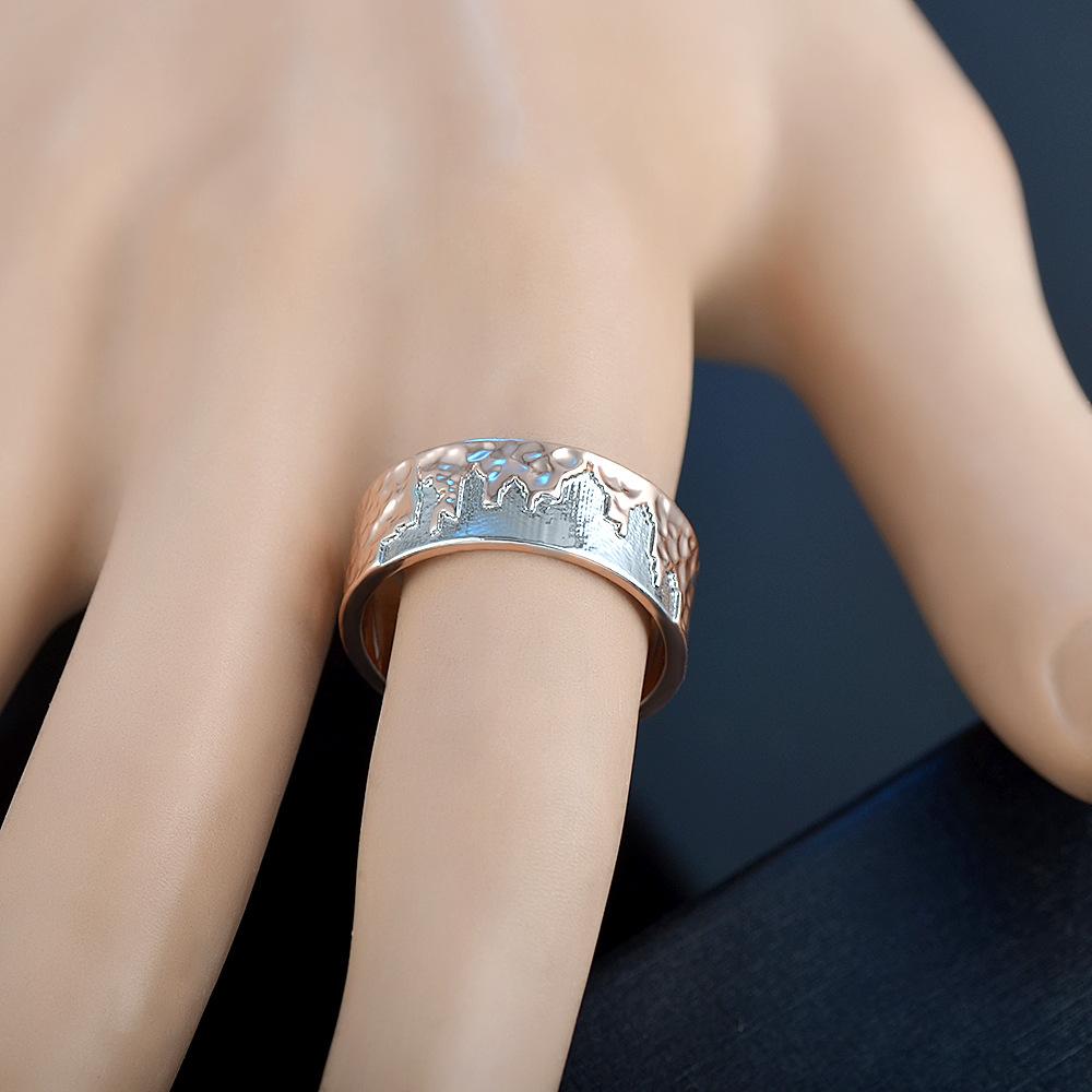 European And American New Double-color Plated Creative Ring