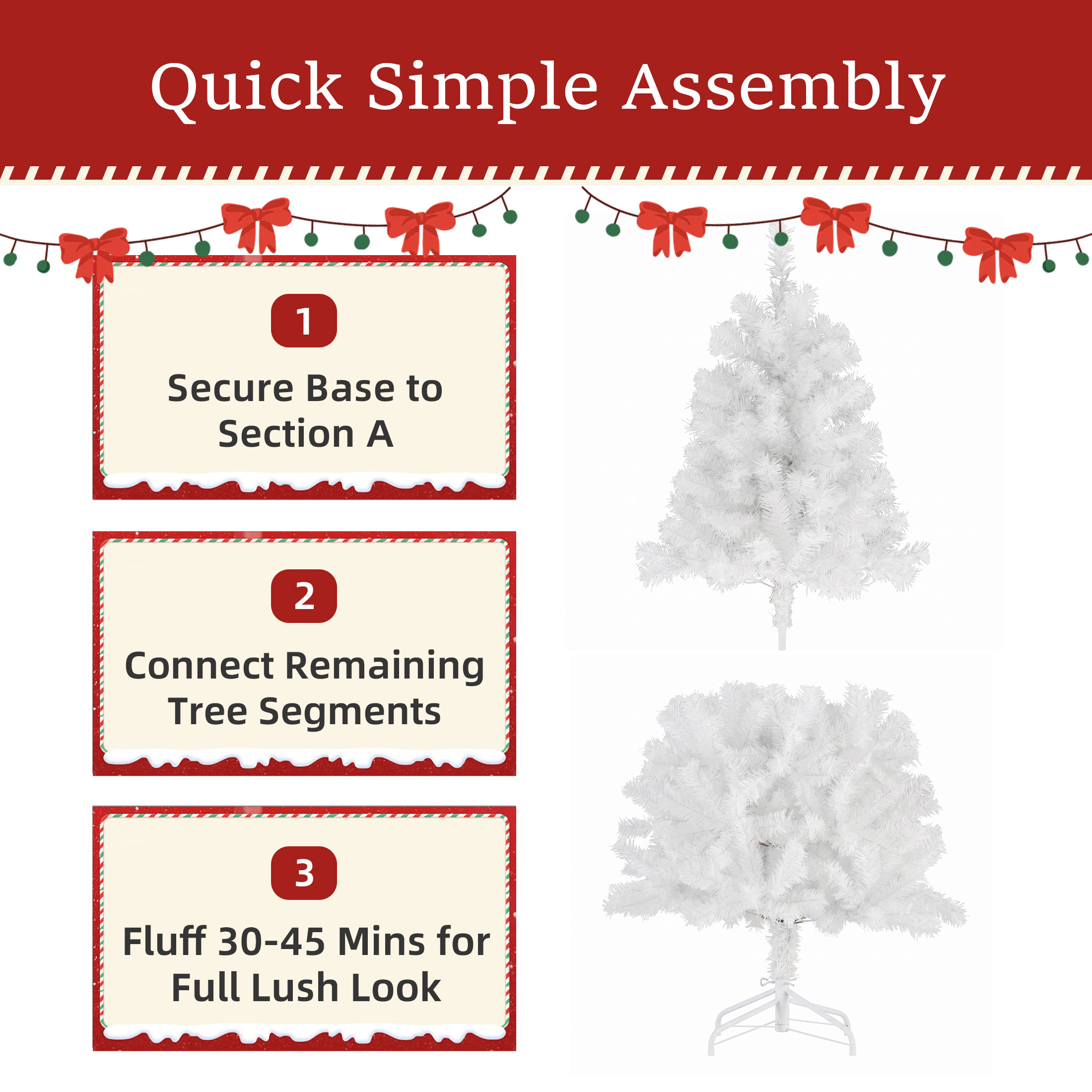 Prelit Christmas Tree, Realistic Spruce, With Metal Stand 3