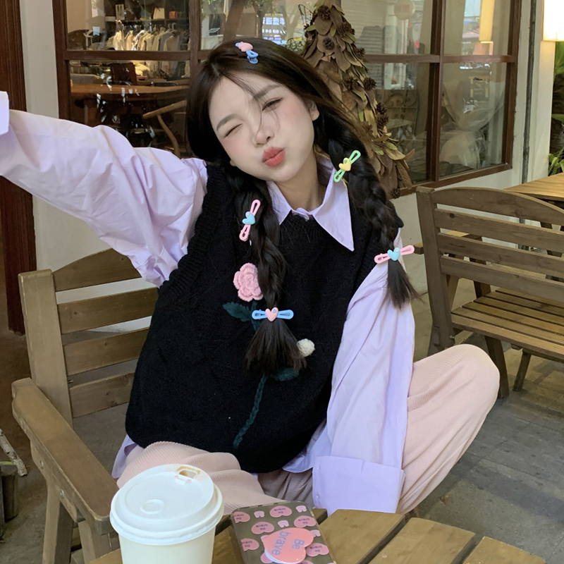 Women's Knitted Vest Vest With A Sense Of Niche Design - Image 4