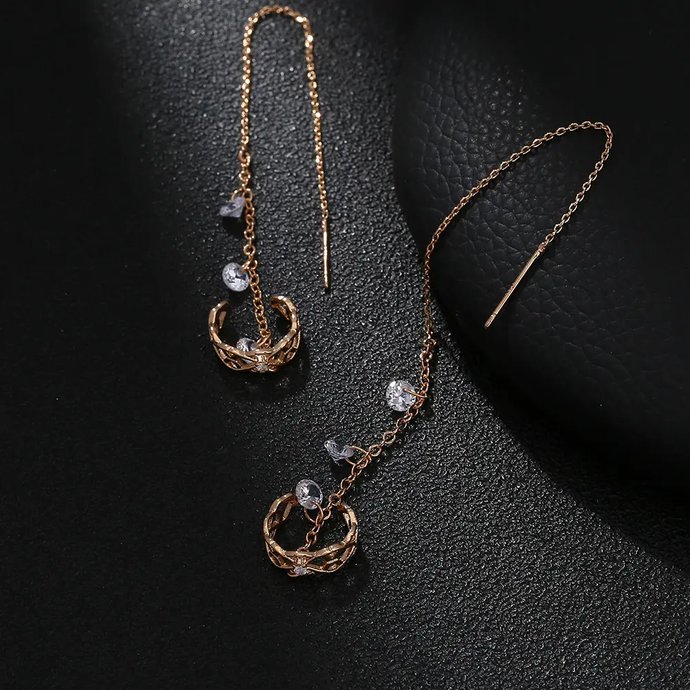 Korean Style Tassels Cool Wind Earrings Show Face Slender Earrings Women's Advanced Ear Lines Wear A Variety Of Earrings