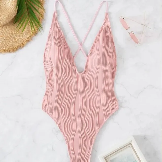 European And American Summer One piece Swimsuit Pink - Shop at LoveMi