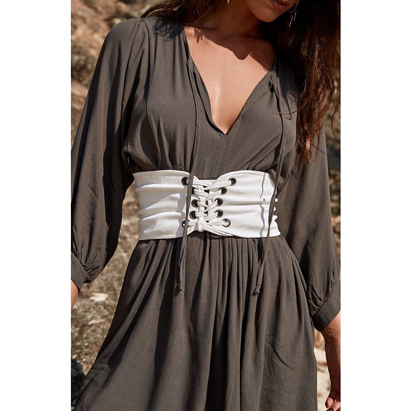 Title 2, Knitted Solid Color Lace Belt