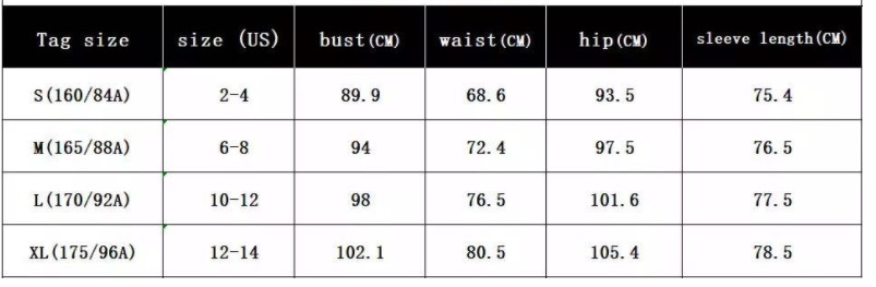 Polka dot maxi dress size chart