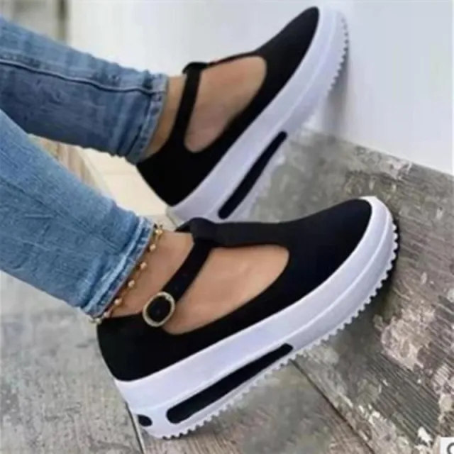 Summer Thick soled Round Toe Women's Shoes One Word Red Loafers Women Red - Shop at LoveMi
