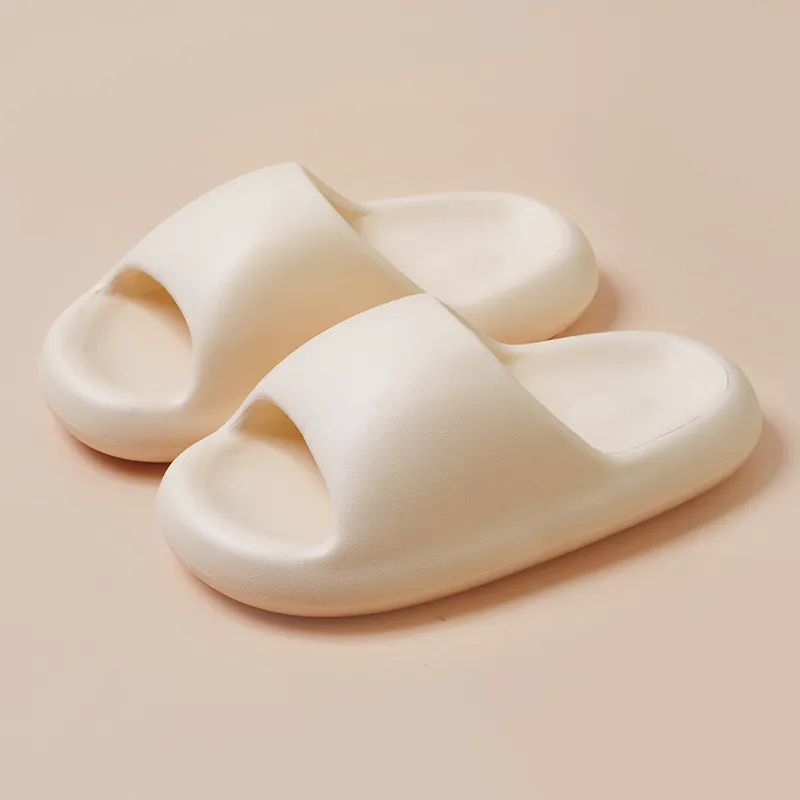 New Bread Shoes Soft Slippers Summer Candy Color Bsthroom Slippers - Yellow