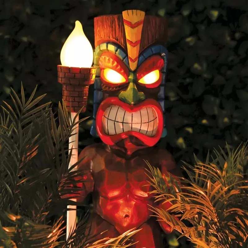 Angry Totem Garden Garden Decoration Outdoor Smiley Totem Solar Resin Decoration - Angry Totem