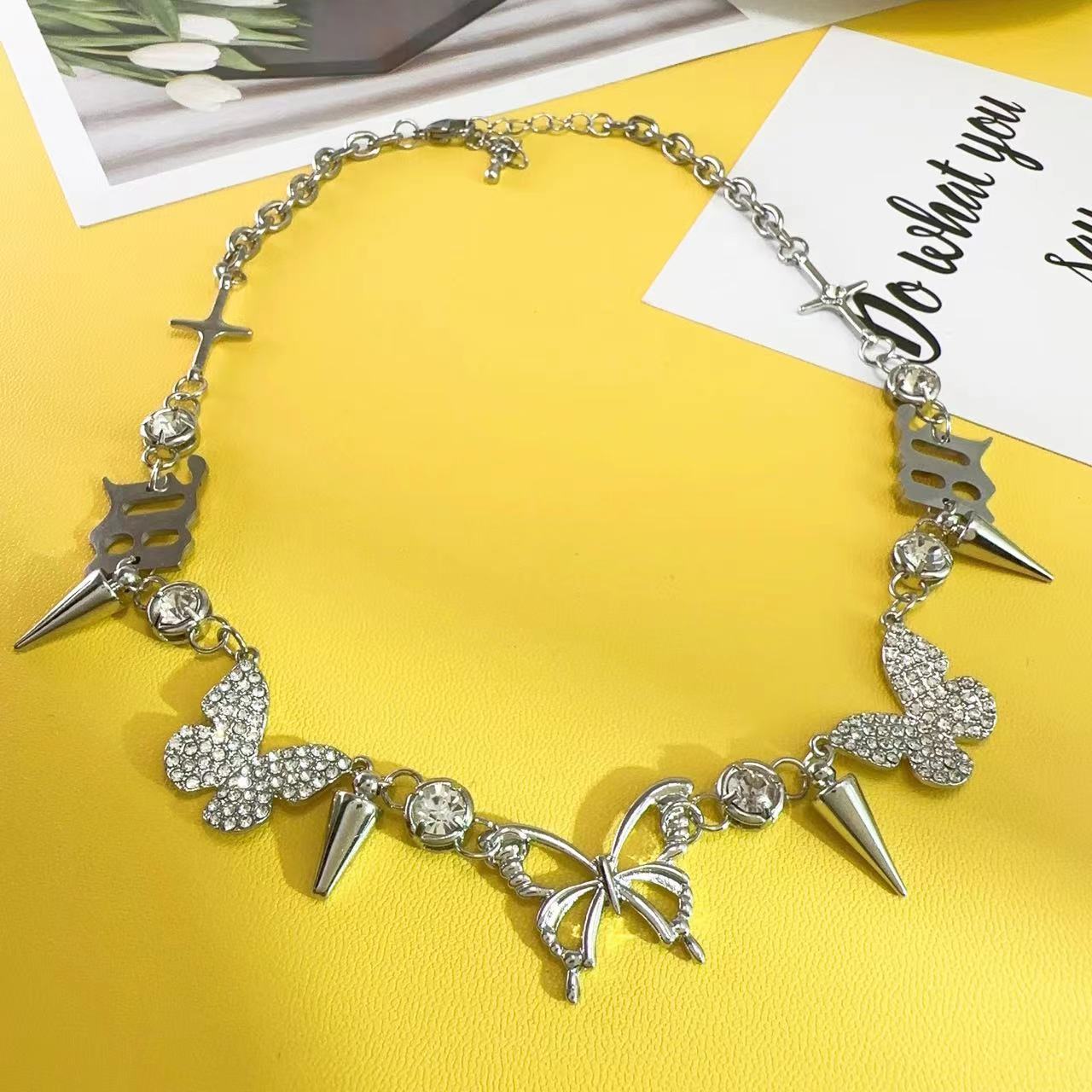 Title 1, Sweet Cool Butterfly Punk Clavicle Chain Neck C...