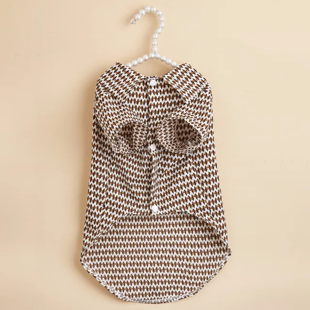 Thousand Bird Lattice Pet Shirt Small Dog Two Feet Clothes New Plaid Shirt - Shop at LoveMi