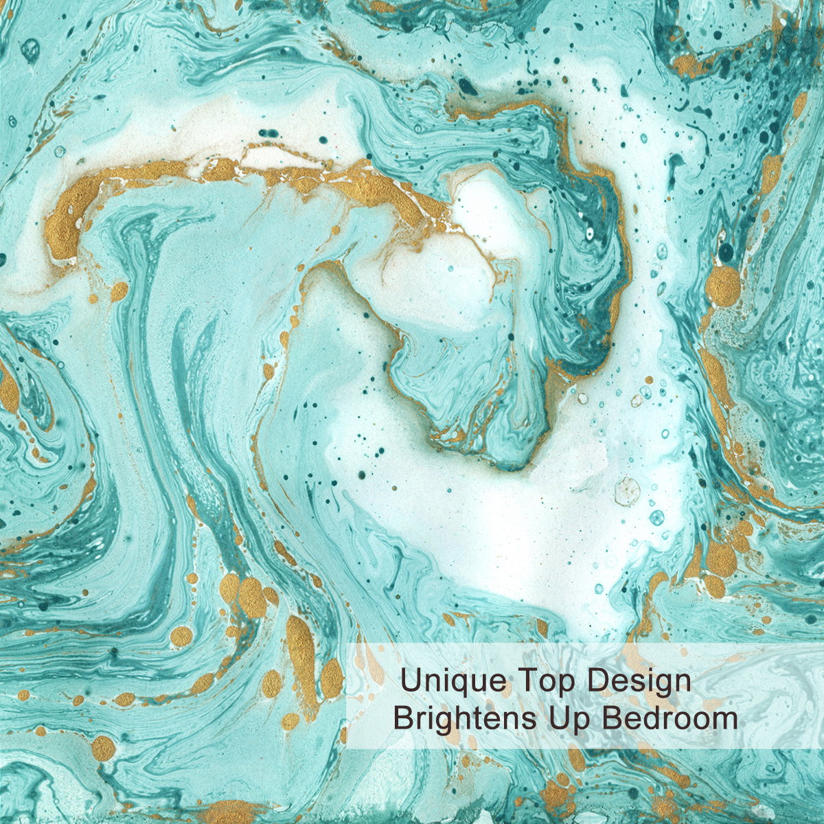 Chic girly marble duvet cover mint gold glitter turquoise