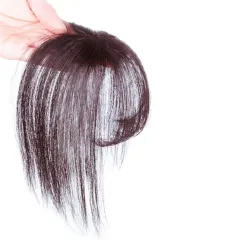 French Fake Bangs In Middle Of The Air Flow Sea - Brown - View 1