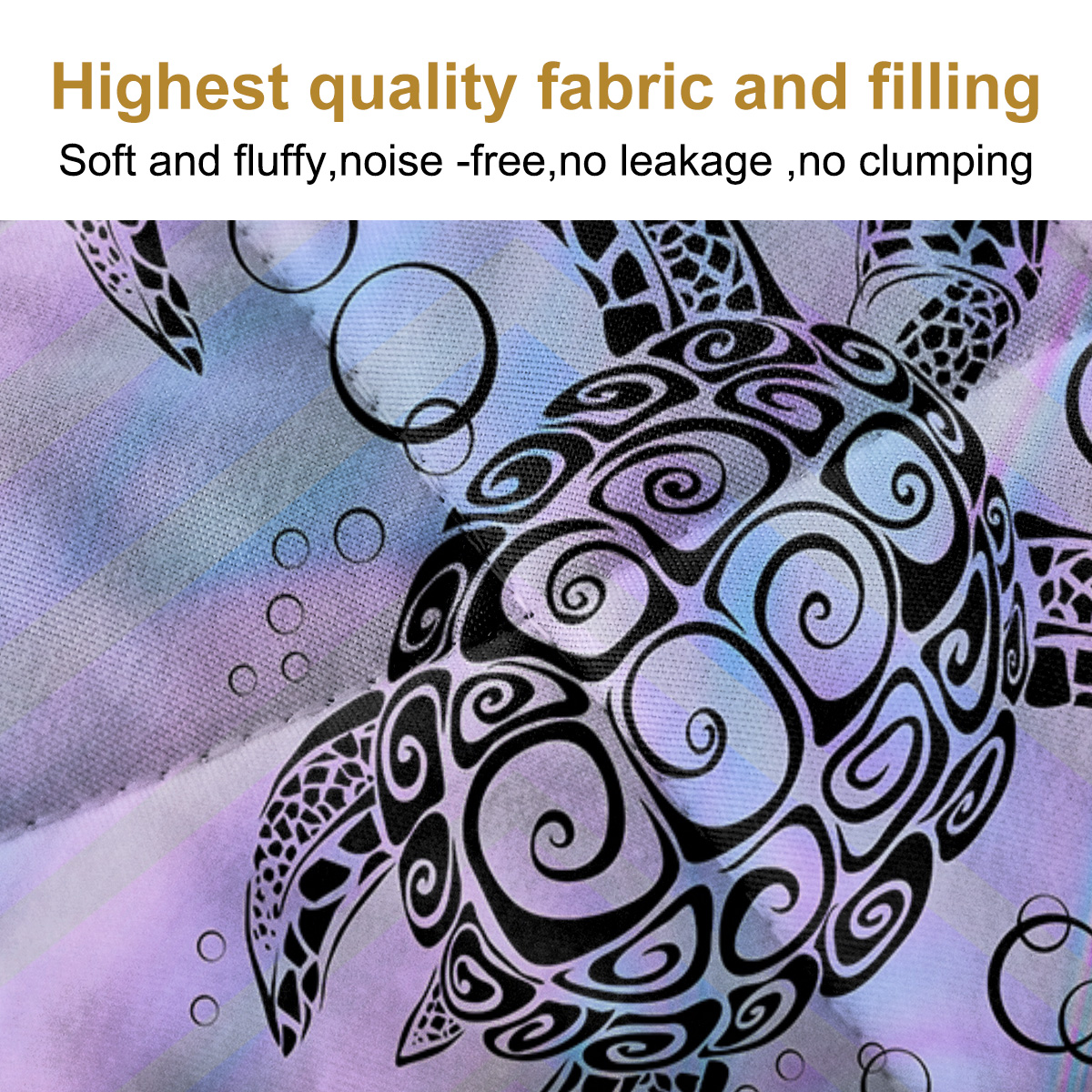 Sea Turtle Quilt Set 3 Piece, Lightweight Microfiber Coverlet Mandala Turtle Bedspread Purple Blue Bedspread Set,1 Quilt, 2 Pillow Shams