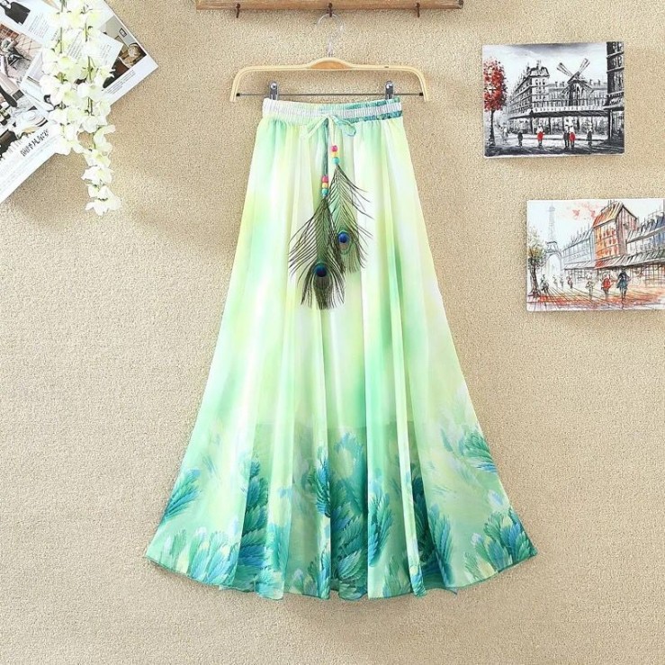 Title 3, National Printed Chiffon Skirt Lightweight and ...