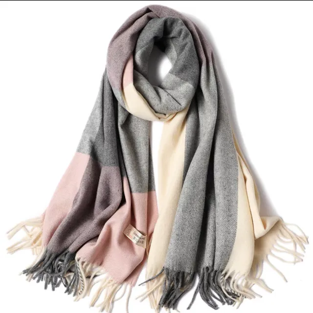 Autumn And Winter Herringbone Plaid Fashion Wool Scarf Long Thick Shawl Unisex Length 200X Width 70 - Shop at LoveMi