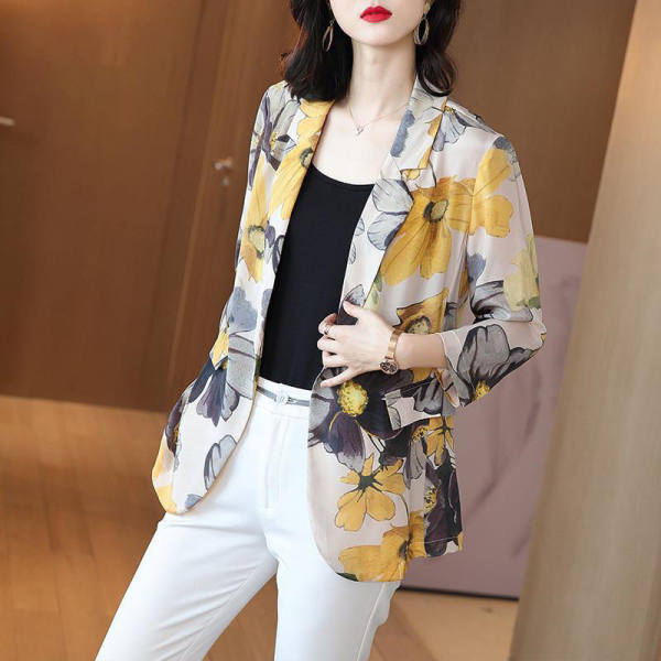 Women's Loose Temperament Suit With Three-quarter Sleeves Short Jacket, Jacket And Suit