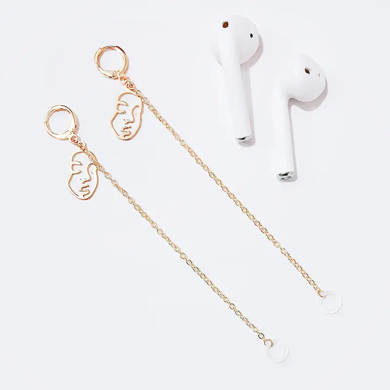 Creative Alloy Earrings Bluetooth Headset Anti-lost Rope