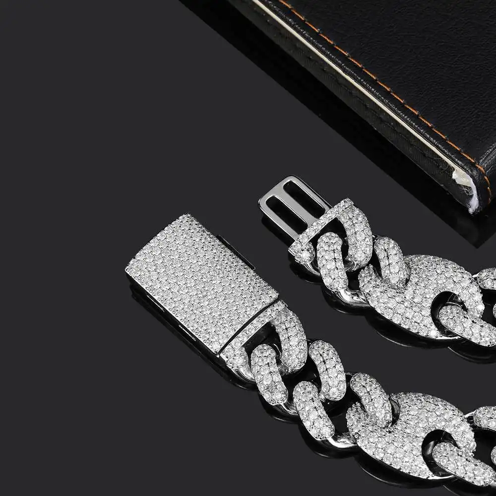 Hip Hop Necklace 20mm Three To One Pig Nose Cuban Chain Bracelet