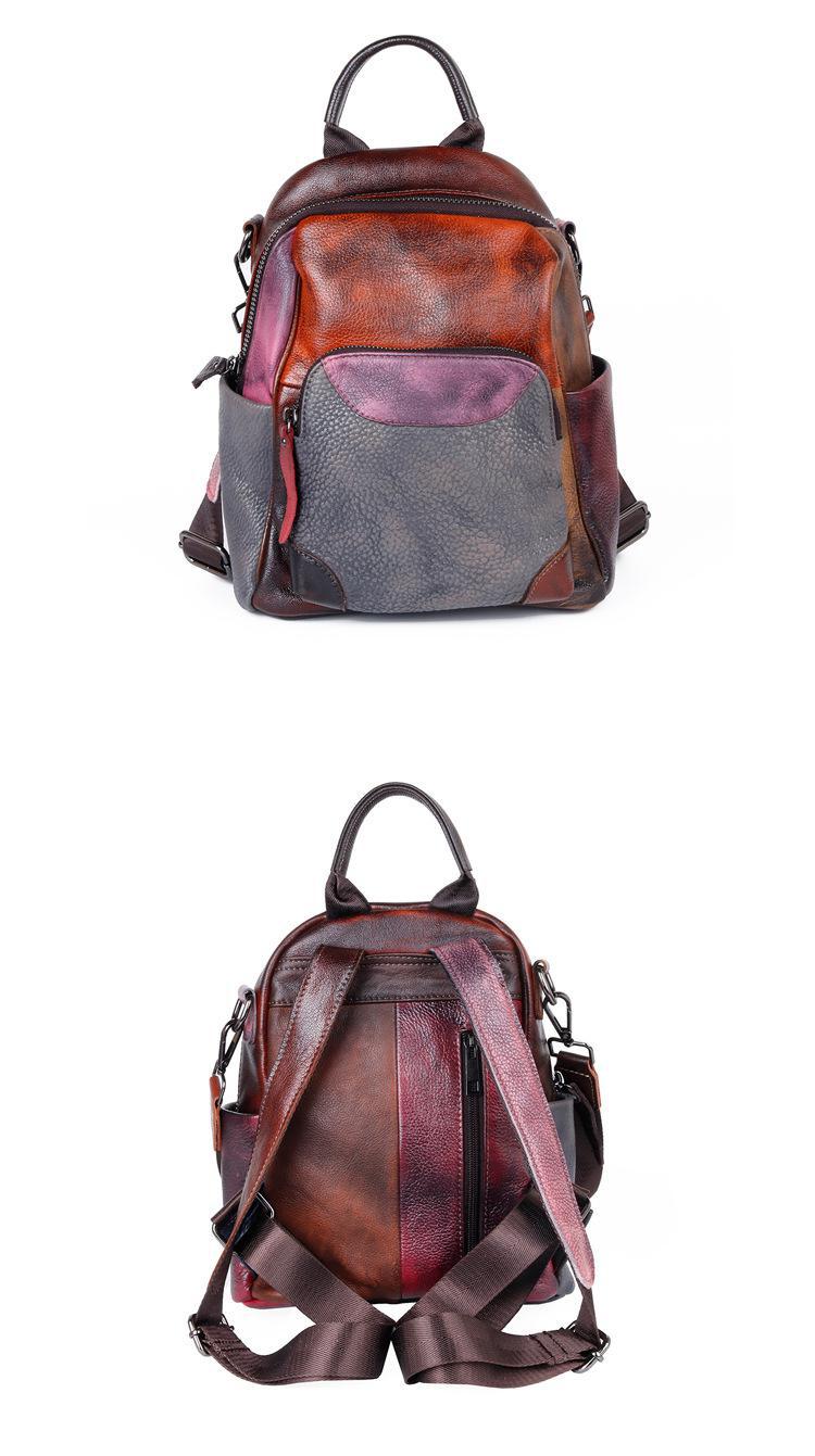 Title 9, The First Layer Of Cowhide Backpack Hand Rub Co...