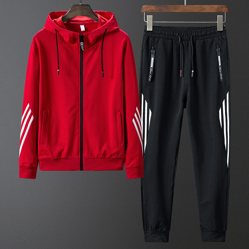 Two Loose-fitting Sportswear Cardigan Hooded Sweater Stretch Trousers