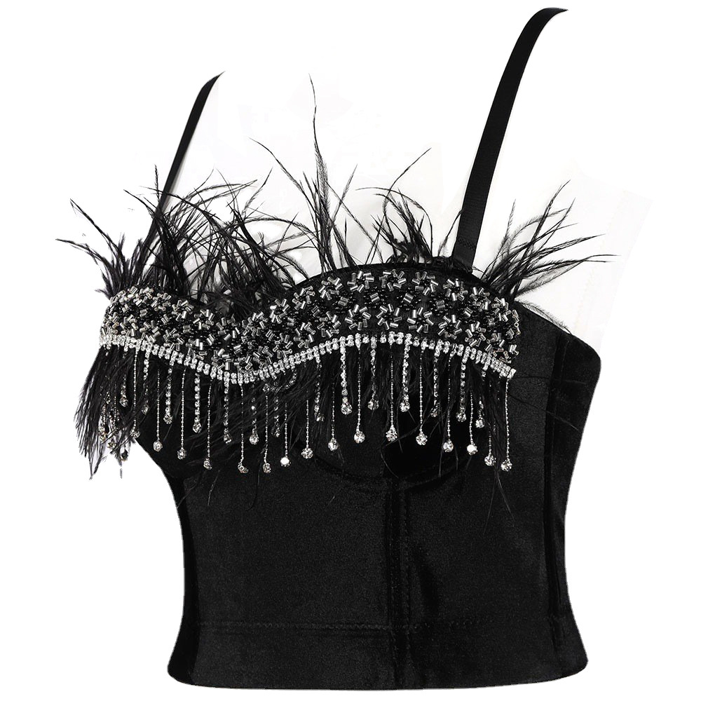 Title 7, Beauty Back Shoulder Strap With Pearl Tassel Wr...