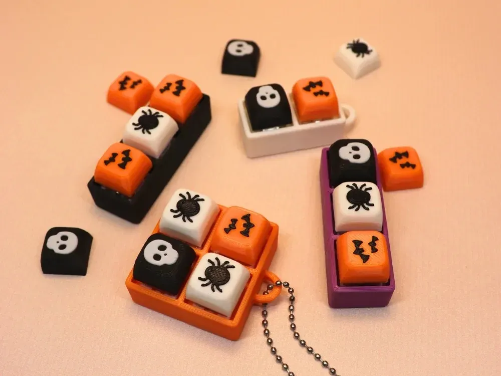Halloween Fidget Keychain, 3-Key 4-Key Clicker Keycap