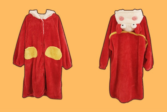 Title 1, Coral Fleece Crab Pajamas Female Cartoon Cute A...