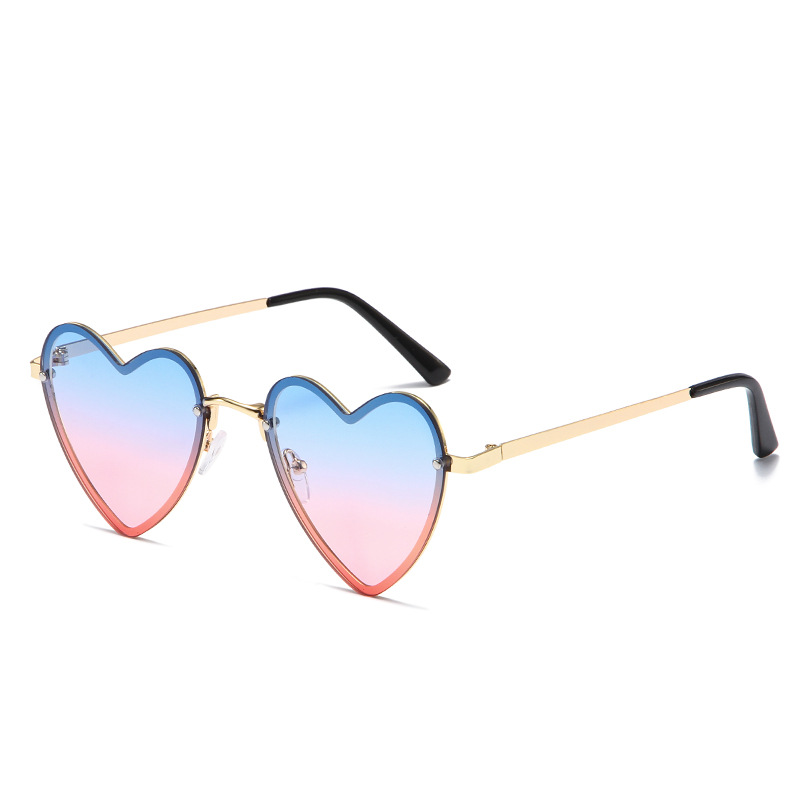 Title 2, Womens Fashion Peach Heart Decorative Sunglasses