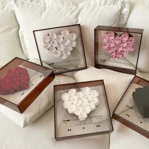 Transparent Acrylic Flower Box Eternal Love CD Valentine's Day
