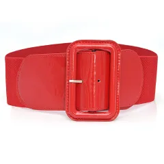 Elastic Belt With Down Jacket, Close-up Girdle, Brown And Black With Fur Trench Coat - Red - View 1